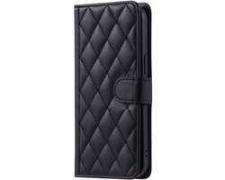 Hoesje geschikt voor iPhone 17 - Bookcase - Pasjeshouder - Koord - Kunstleer - Zwart