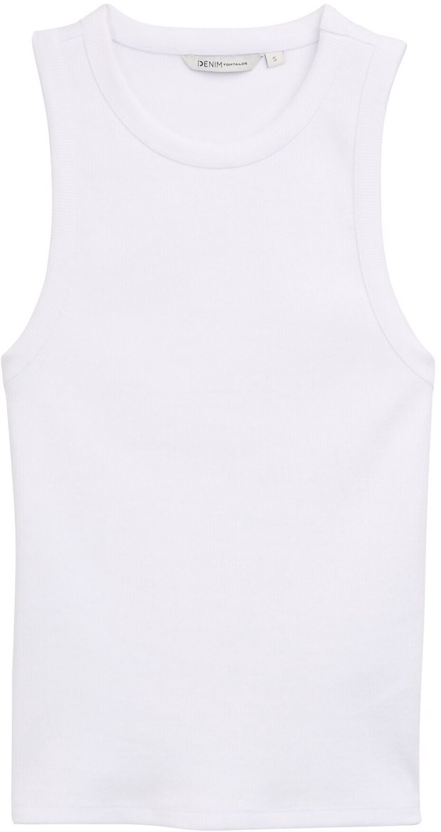 Tom Tailor Denim Gecoate rib top met glittereffect