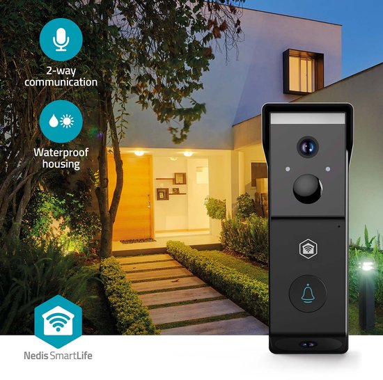 Nedis SmartLife Video Deurbel - 1080p Full HD - Dual-Cam Technologie - Zonder abonnement - Bewegingssensor - Nachtzicht - Deurbel draadloos - Zwart — afbeelding 5
