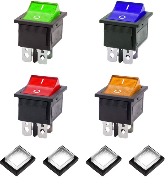 4-colour switch - 230 V - 2-pole - waterproof - toggle switch - 250 V ...