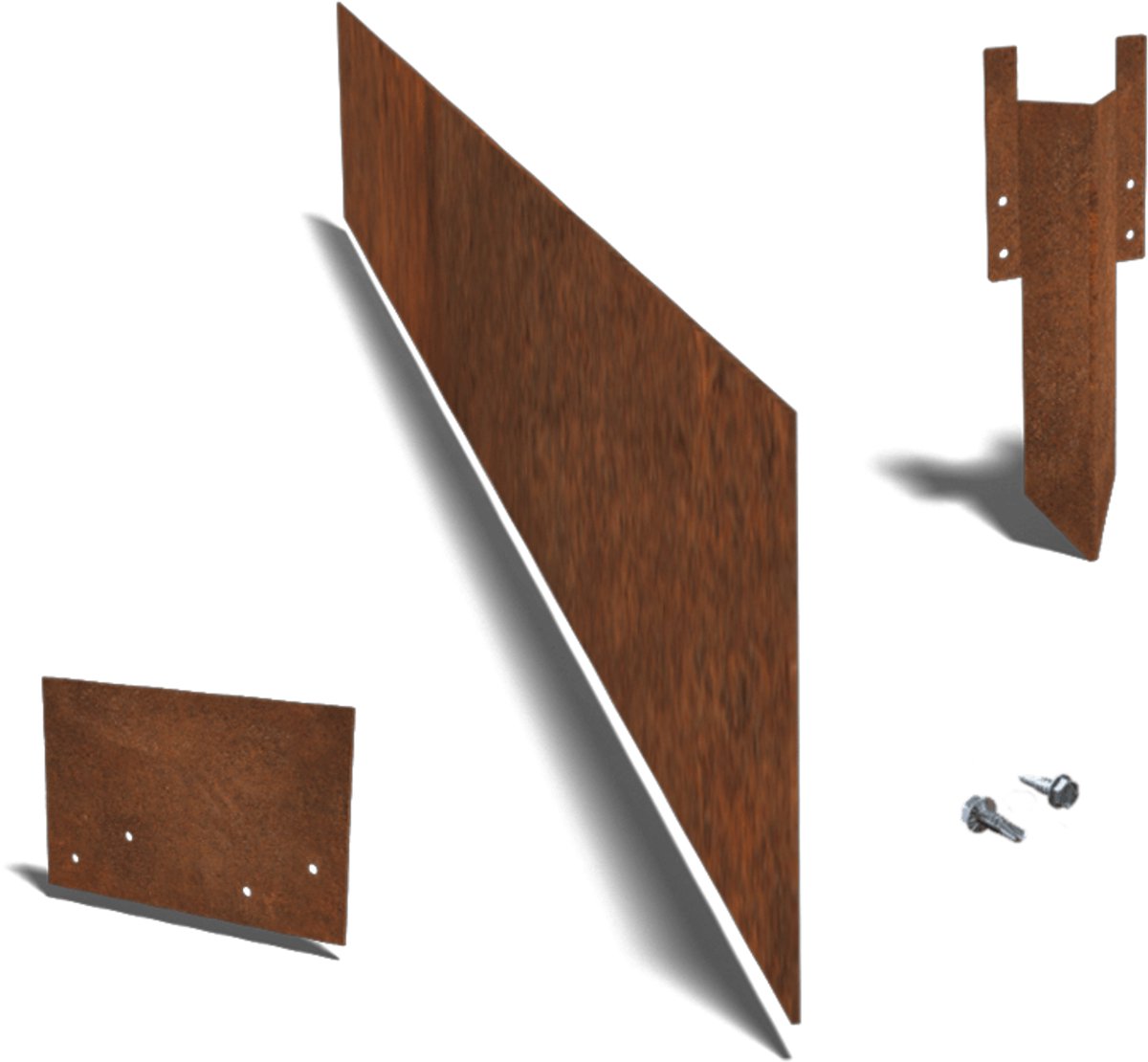 Cortenstaal borderrand - Recht - Hoogte 15 cm - Complete set 15 meter - Roestkleur - MySteel