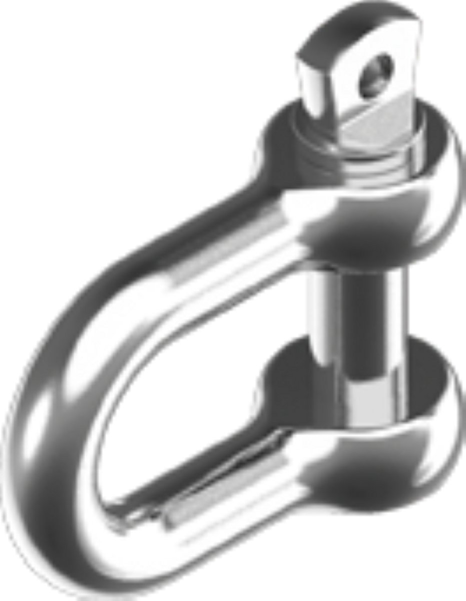 RVS D-sluiting recht 12 mm RVS316 - zeewaterbestendig