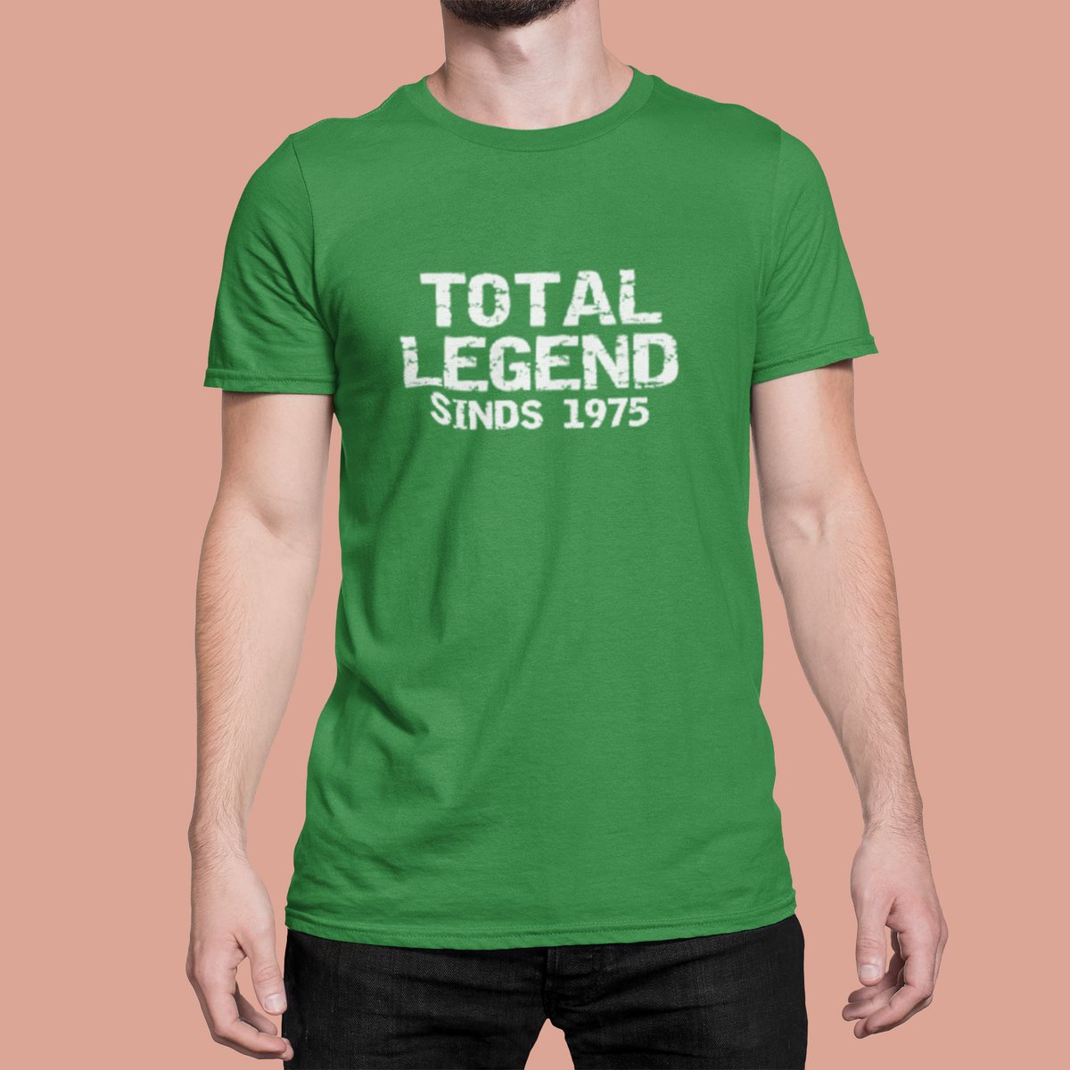 1975 Jaar Groen T-shirt heren - Maat L - Total Legend - Verjaardag Cadeau Mannen - Limited Edition