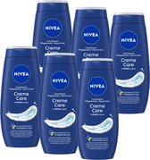 NIVEA Crème Care Douchecrème - NIVEA Geur - Hydraterende Body Wash - Voordeelverpakking - 6 x 250 ml
