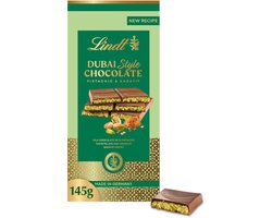 Lindt DUBAI STYLE Chocoladereep Pistache 145 gram - Melkchocolade, Kadayif, Pistache noten - Premium Dubai Style chocolade