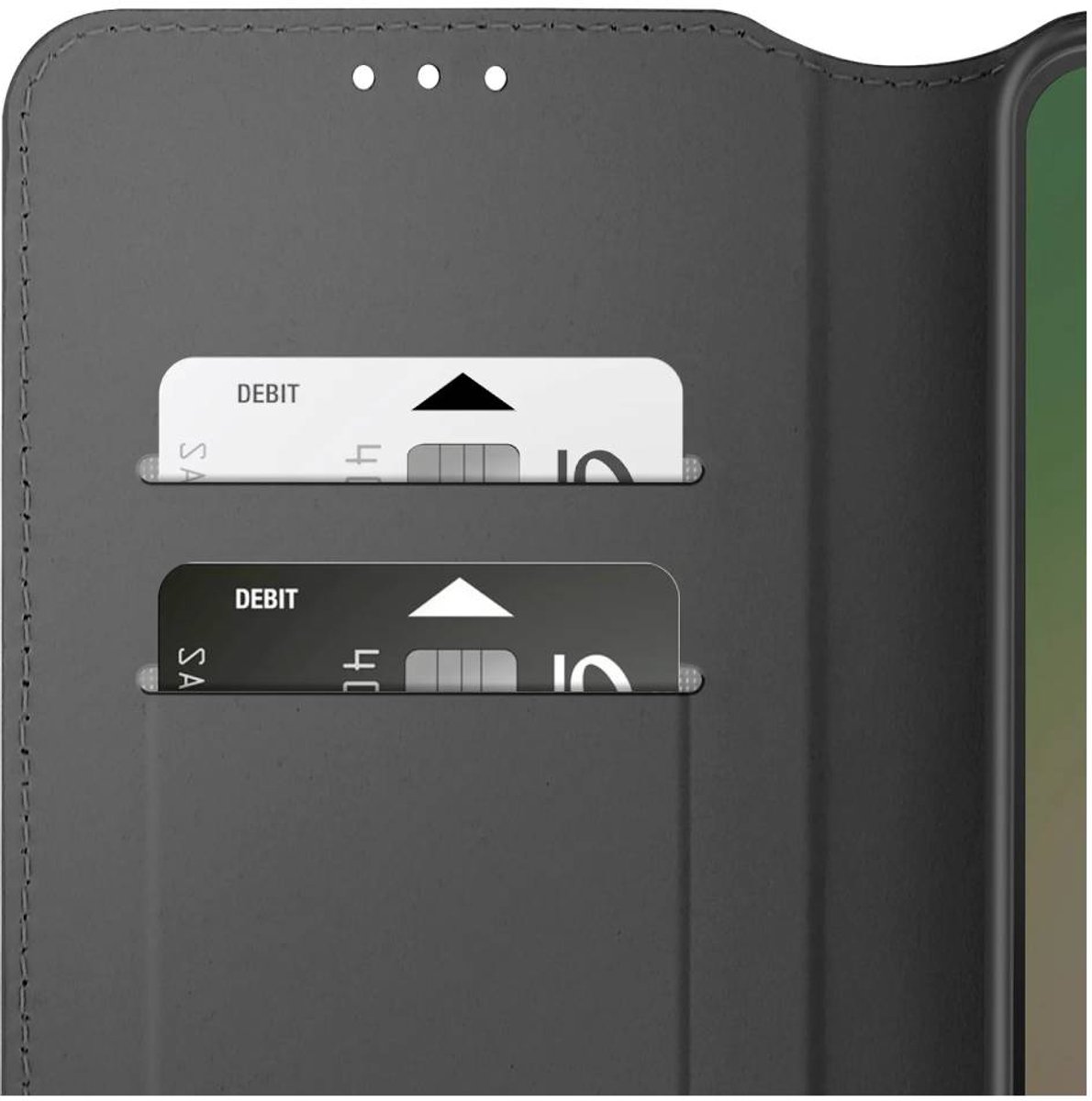 Avizar Boekhoesje Geschikt voor Samsung Galaxy A56 / A36 Magnetisch met Kaarthouder, Zwart