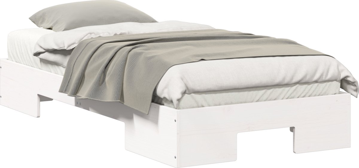 vidaXL - Bedframe - Wit - 90 - x - 200 - cm