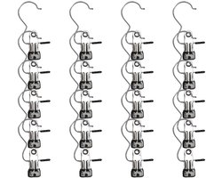 EXCITAT Wasknijpers - Washaken - Antislip kledinghangerclips - 360° draaibare laarzenclips - Laarzenhangers - Metalen clips - Wasknijpers van roestvrij staal - voor broeken, schoenen, handdoeken - Zwart - 20 stuks