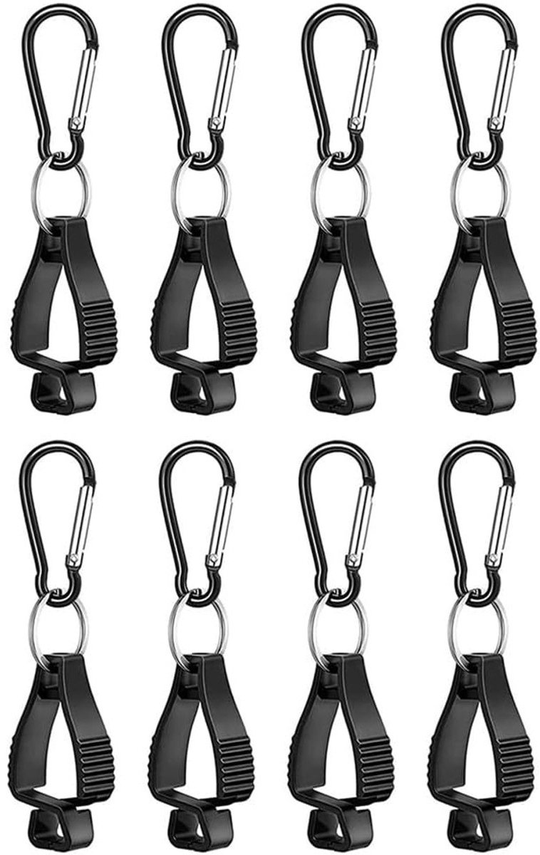 8 stuks - 12*3.2 cm - Handschoenclips - Handschoencliphouder - veiligheidsclips - Werkhandschoenclip - A-vormige kunststof handschoenhouders - voor werkhandschoenen, doe-het-zelfzaak, bouwmarkt - zwart