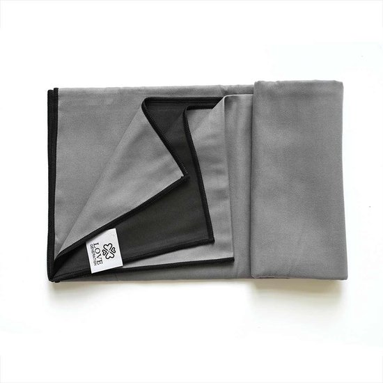 Love Generation ● Yoga Handdoek ● Tweezijdig ● Anti Slip ● Grijs & Zwart van Love Generation — afbeelding 2