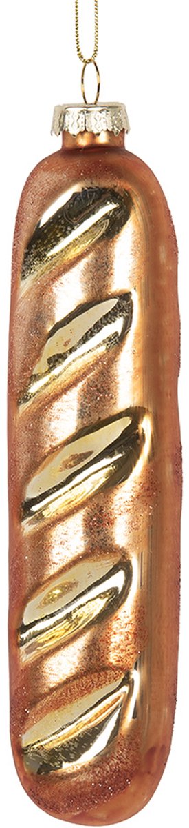 Clayre & Eef Kersthanger 4x3x15 cm Bruin Glas