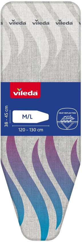 Vileda Total Reflect Strikplankovertrek - Voor M/L strijkplanken (120-130 x 38-45 cm) - Extra snel strijken - Geen condens