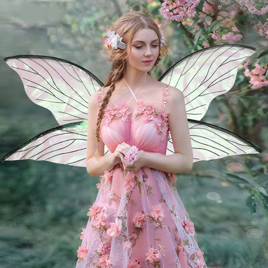 Fortune Ailes de Fée Papillon pour Adulte et Enfant, Costume de Fête d' Halloween, Accessoires de Déguisement