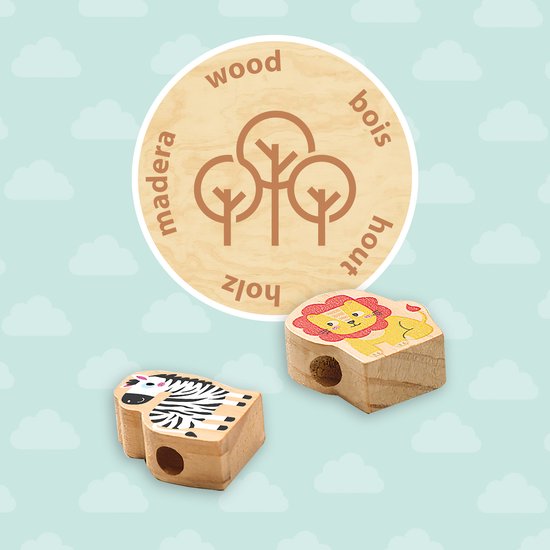 SES - Tiny Talents - Houten dierenkralen rijgen - Montessori - veilig rijgkoord met hout - makkelijk voor de kleine handjes - Speelgoed 1 jaar van SES — afbeelding 3