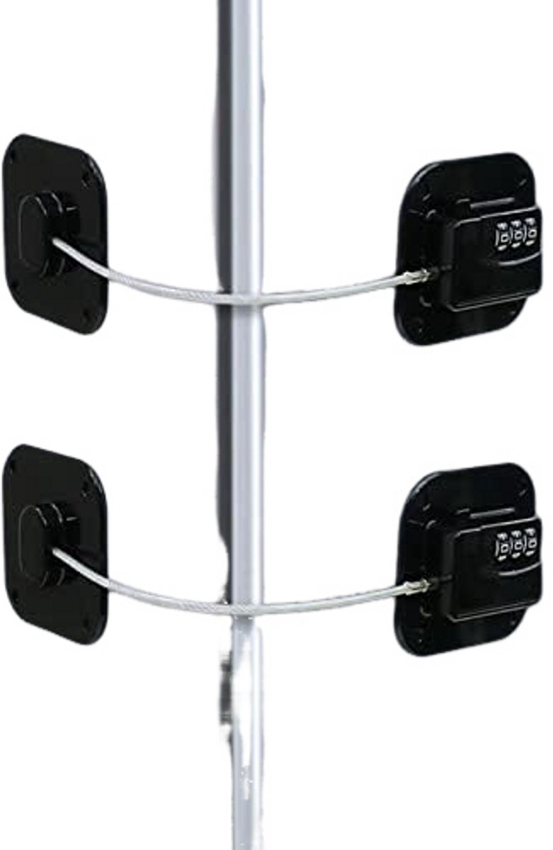 Image of 2 stuks - Raambegrenzer - Raambeveiliging - Raamslot - Kinderslot - Veiligheidsslot metaal - ABS - met 3-cijf digitale code - voor kasten, kasten, laden, ramen en meer - zwart