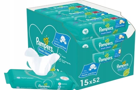 Pampers Fresh Clean Billendoekjes - 15x52ST - 780 doekjes