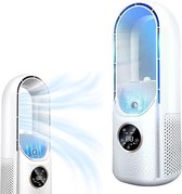 Bladloze Ventilator Tafelventilator - Energiezuinige Luchtkoeler - Aircooler - Bladeless Bureau Ventilator - Energiezuinige Koeling - Stille Bladloze Ventilator - USB - Draagbare Ventilator - Wit