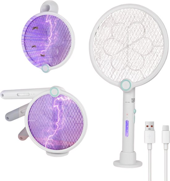 Elektrische vliegenmepper – Oplaadbare insectenverdelger – Muggenmepper ...