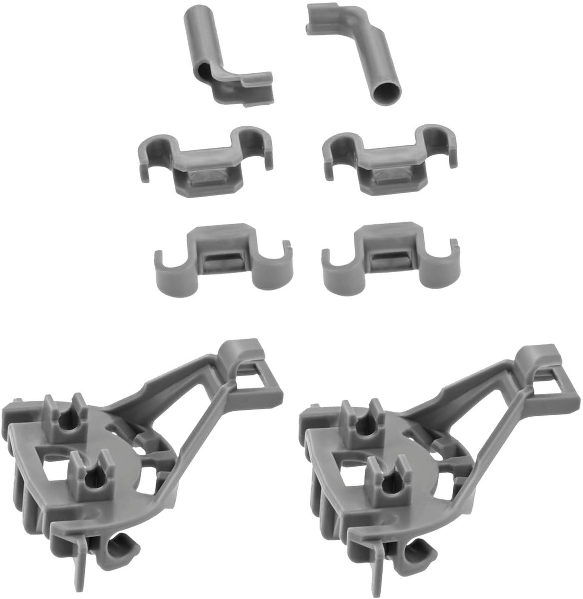 Multaparts® lagerset / klemmen voor inzet onderkorf vaatwasser Bosch / Siemens | Alternatief voor 00418499 | 8-delige set