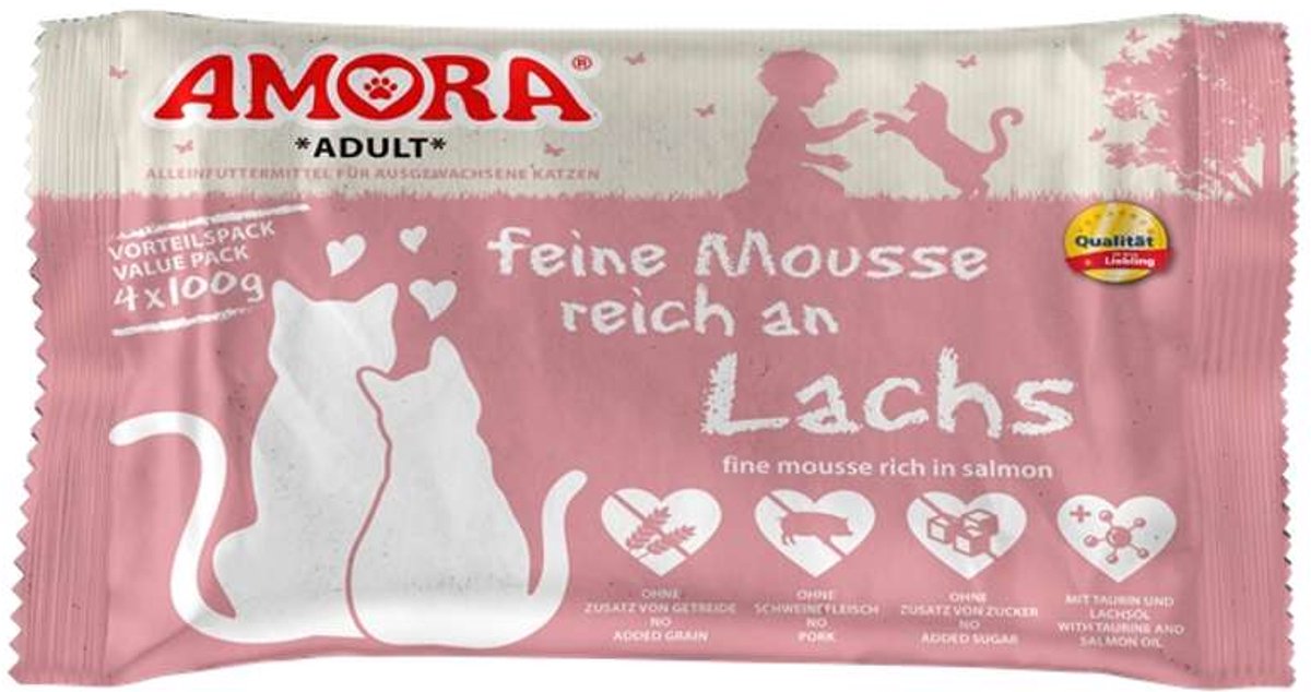 AMORA Cat feine Mousse 10x4x100g | Lachs