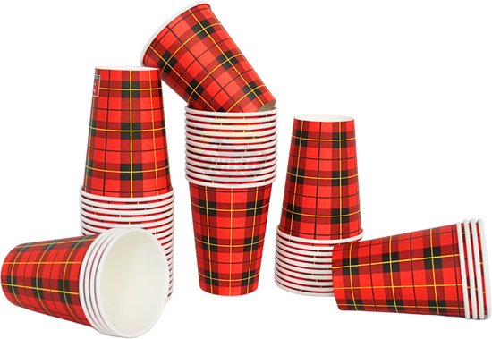 KURTT - Tasses Scotty , tasses à café 'Scottish Check' 7oz/180cc - 5000 pièces - extra fortes - étanches