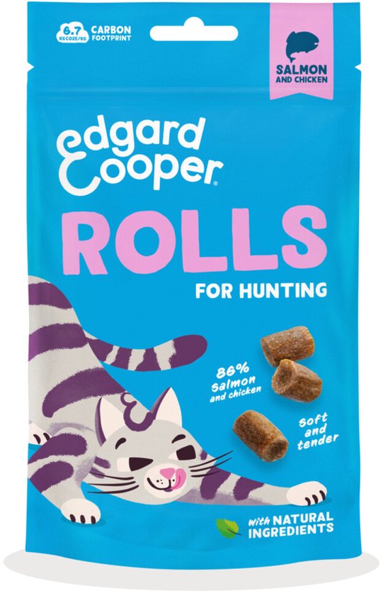 Edgard&Cooper Rolls - Kattensnack - Zalm 45 g