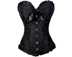 Dameskorsetten - Palace Corset -Body Shaper - Corset -Tops met vetersluiting - Korsetten - Korsetten met baleinen - Push-up bh's - Shapewear - Zwart - Maat L - Maat 36-38 EU-Perfect voor bruiloften, feestdagen, feesten, Kerstmis, Halloween en meer