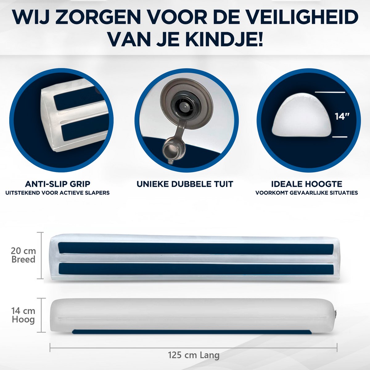 Opblaasbare Opblaasbare Bedrand Donkerblauw - afbeelding 3