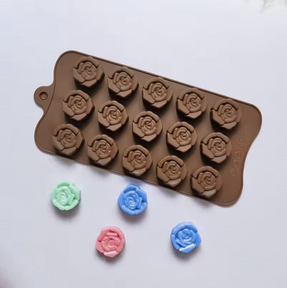 Siliconen Chocolade mal - Roosjes - Bonbonvorm - Taartdecoratie - Roosjes - Zeepmal - 1 stuk - Chocolademal - Fondant - Bonbonvorm - Ijsblokjesvorm - CHPN