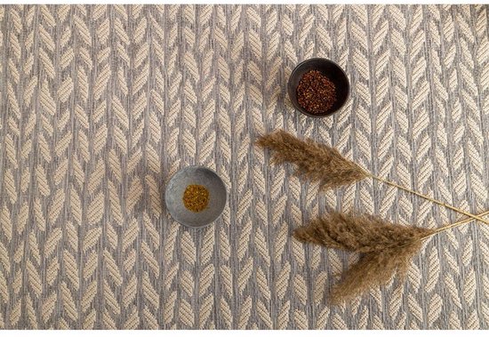 Tapis Tissé Living 120 cm x 170 cm Folia Grijs