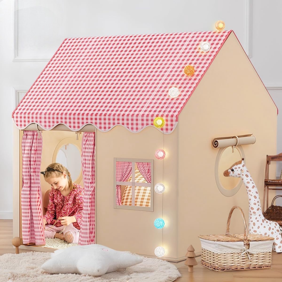 Dutchers® Speeltent - Kindertent - Speelhuis - Tipitent - Speelhuisje - Tent - Binnentent - Zonder verlichting - Roze