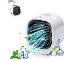 Mini Airco – Luchtkoeler – Airco met water – Koelventilator – USB Airconditioner – Mini Aircooler met Water – Afelventilator – Coolingdown – Mobiele Airco – Koelen, Blazen, Lucht Bevochtigen – Mobiele Airco – Draagbare – 166*152*142mm – 300ML