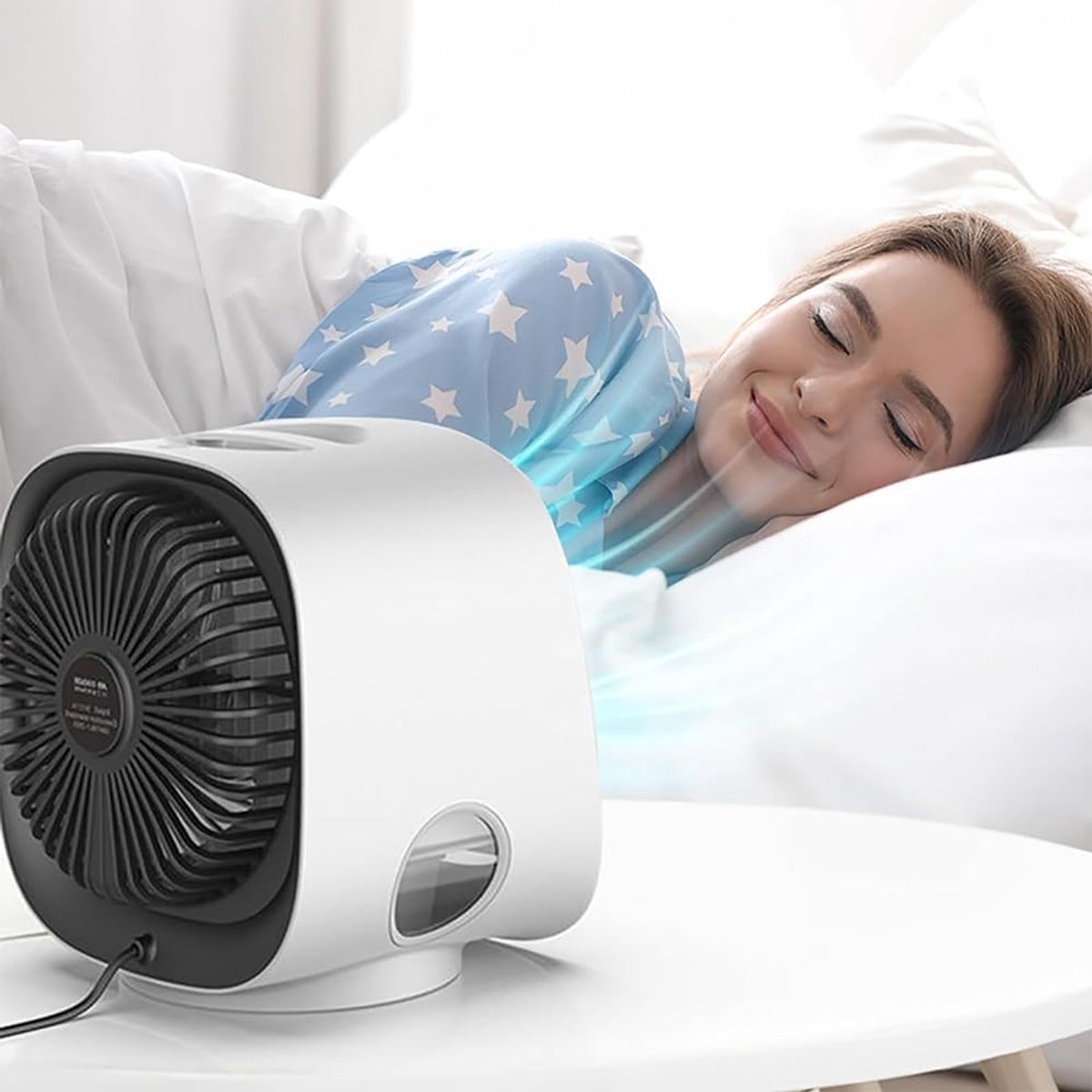 Mini Airco - Luchtkoeler - Airco met water - Koelventilator - USB Airconditioner - Mini Aircooler met Water - Afelventilator - Coolingdown - Mobiele Airco - Koelen, Blazen, Lucht Bevochtigen - Mobiele Airco - Draagbare - 166*152*142mm - 300ML – foto 8