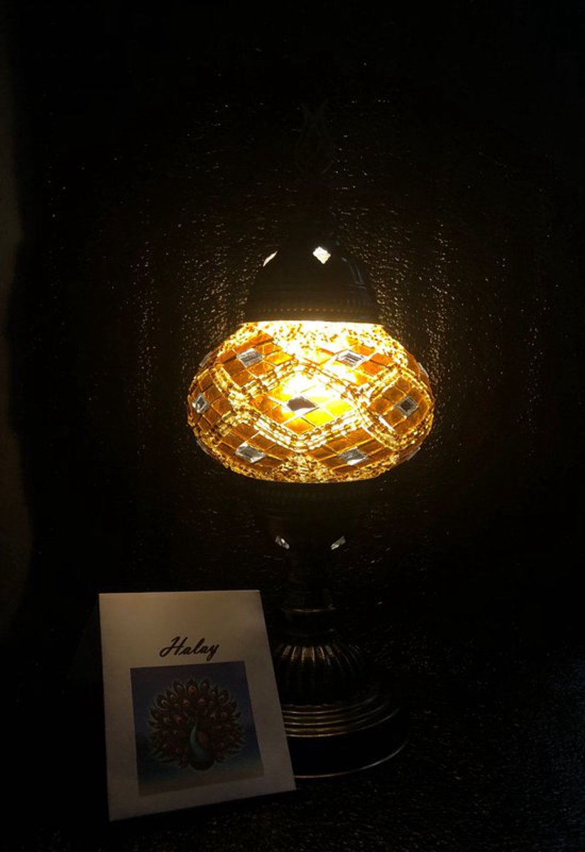 Turkse tafellamp - handgemaakt mozaïek - 45 cm - kleurrijk en uniek ontwerp - E14 lamp inbegrepen
