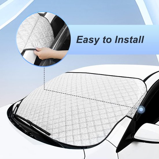 Zonnescherm auto-zonwering auto-auto-zonneschermen-car windscreen sun shade-voorruitzonwering en vorstbescherming - auto sneeuw voorruitzonwering - stofdichte zonnescherm all-weather ochtend tijdbesparing - 95x145cm van Merkloos — afbeelding 5