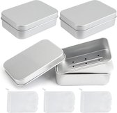 Aluminium Zeepdoos met Afdruiprek - Draagbare Zeep Houder voor Vaste Zeep - Douche - Thuis - Buiten - Kamperen - 10 x 7 x 3 cm