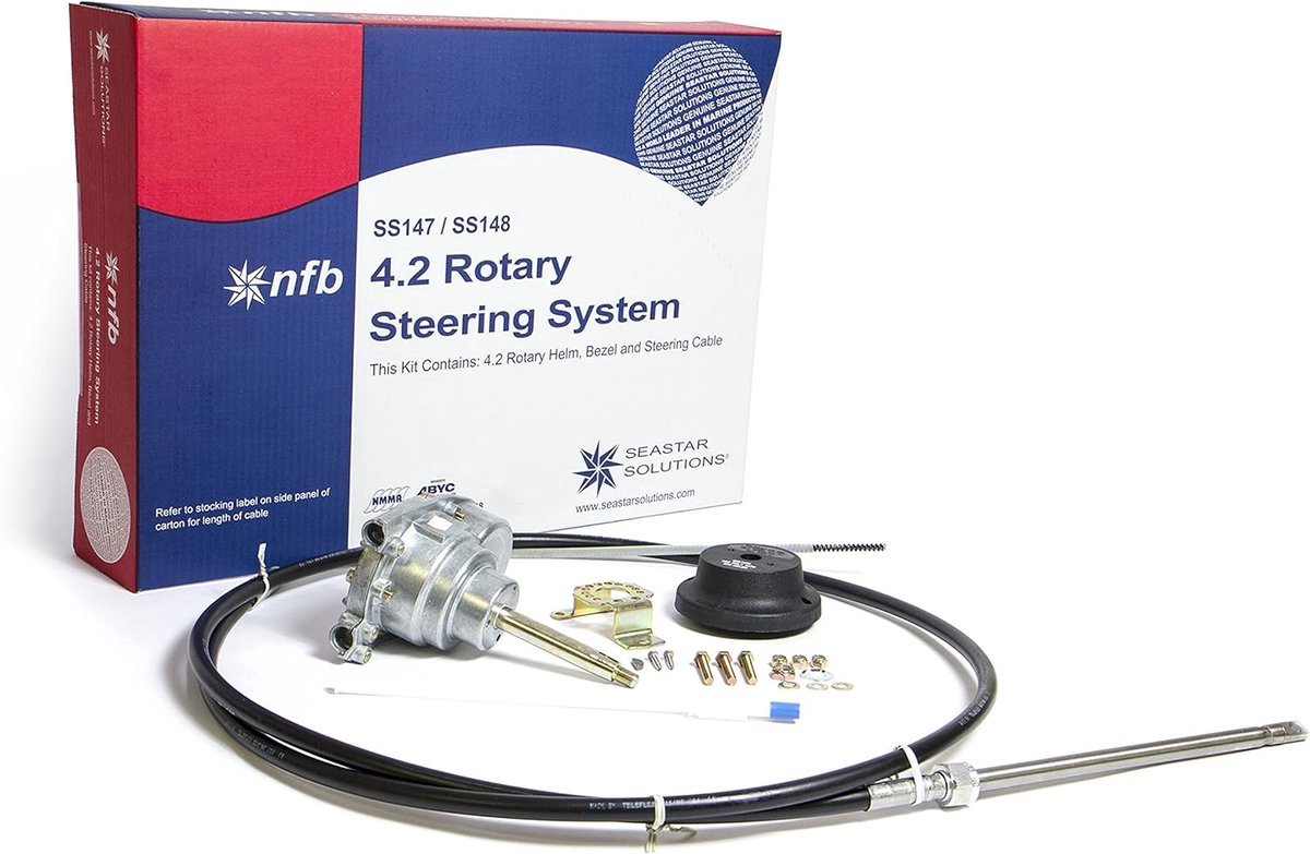 SeaStar "NFB" (no-feedback) 4.2 rotary Stuursysteem met kabel 28' (8.54m)