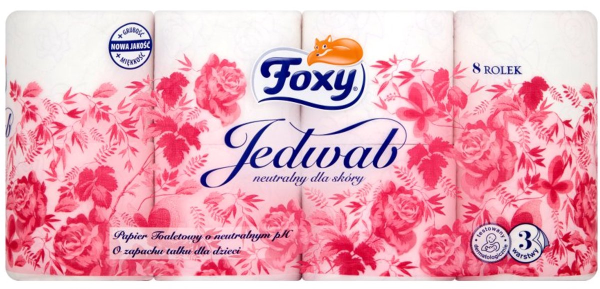 Foxy Jedwab Serie - Toiletpapier - 3 Lagen - 8 Rollen - Zijdeachtig