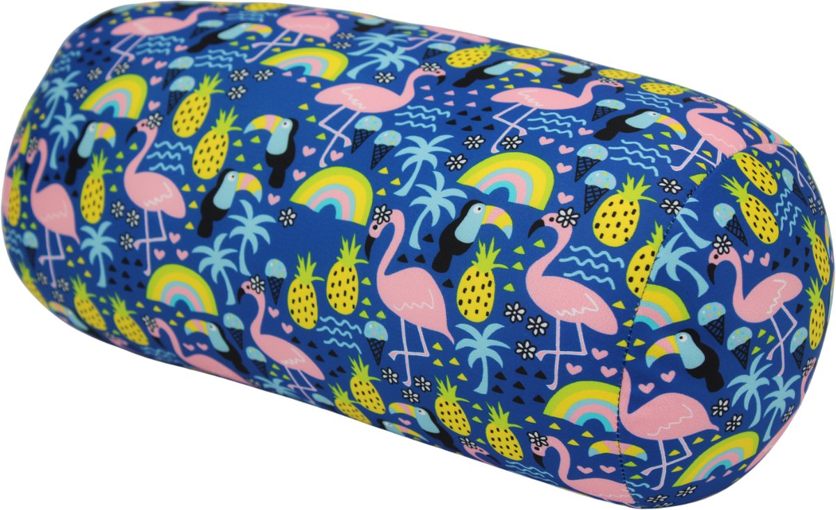 House of Healthbrands Kuschelmaxx Rolkussen - Sierkussen Rond Cilinder 17 x 33 cm - Toekan-design - Stevig en zacht - Mooie print - Gevuld met microgranulaat - Vormvast & Wasbaar - Ideaal voor op de bank, bed, auto of op reis - Inclusief Wasnet Donker