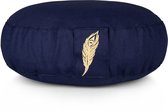 MindBaas - Meditatiekussen - Kids - Donkerblauw - Incl. E-Mediteergids - Eco - Rond - Dubbel Gestikt - 8 x 28 cm (hoogte x diameter) - Yoga kussen - Yogakussen - Zitkussen - Vloerkussen
