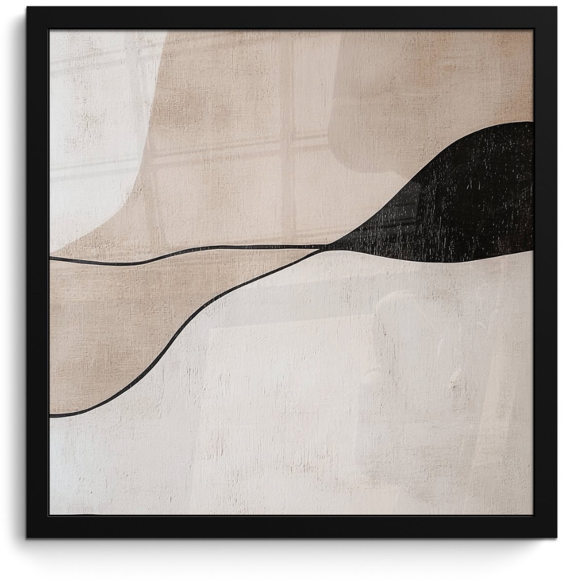 FrameYourWall Poster in lijst - Fotolijst 40x40 cm - Posters - Contourlijnen - Abstracte landschap - Posterlijst zwart - Decoratie - Wanddecoratie woonkamer - Muurdecoratie slaapkamer