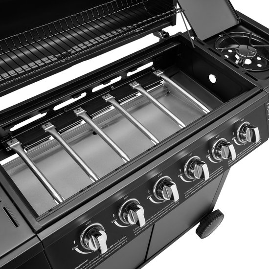 TAINO BASIC 6+1 gasbarbecue - BBQ GRILL CAR 4 RVS branders zijbrander TÜV Grill — afbeelding 3