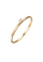 Ring femme Elli PREMIUM Bague de fiançailles basique pour femme avec diamant synthétique (0,004 ct) en or jaune 585