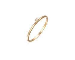 Elli PREMIUM - Ring - Dames basis verlovingsring met lab-gegroeide diamant (0.004 ct) in 585 geel goud - Dames