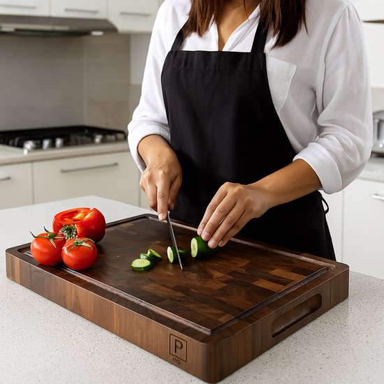 Planche à découper en bois de Luxe – Planche à découper décorative de Cuisine – Planche à boissons – Planche à pain – Planche à viande – Bloc à découper – Planche à fromage – Planche à tapas – Bois dur tropical – Bois d'acacia