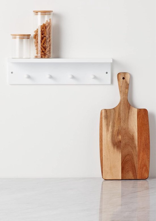 Wooden Rek Multifunctioneel Houten Rek - Eenvoudige Opbergoplossing - 1 stuk - Wit ...