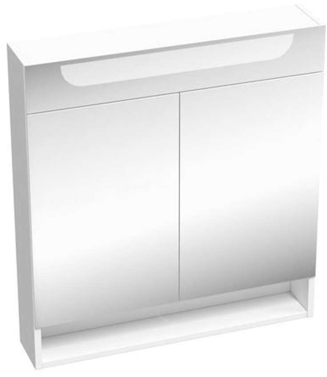 Ravak Classic II - Spiegelkast met LED verlichting, 70x14x76 cm, 2 deuren, glanzend wit X000001470