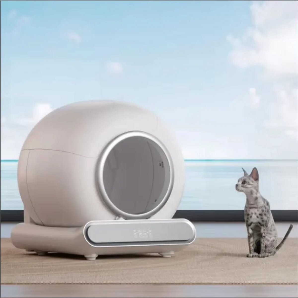 Automatische Kattenbak – Slimme Kattenbak – Zelfreinigende Kattenbak – App Kattenbak – Grote Kattenbak – 65 Liter Inhoud – Geurcontrole