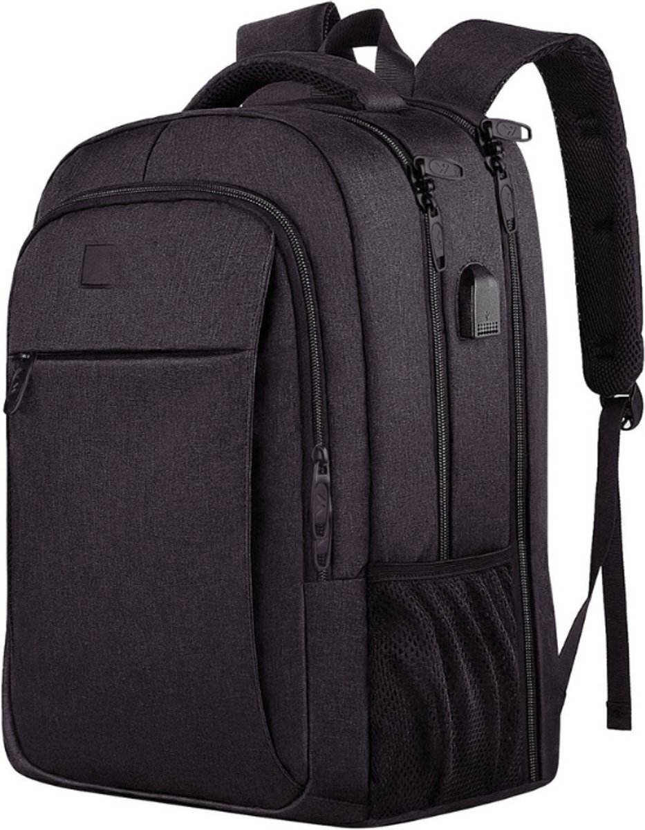 Thuys – Stijlvolle 17.3 Inch Laptoprugzak – Voor Reizen – Unisex Zwart – Lichtgewicht En Zakelijk