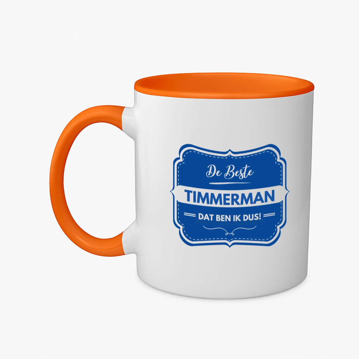 Hacebo® - De beste timmerman koffiebeker oranje - Timmerman - een timmerman - thee mok - koffie beker - werk - afscheidscadeau - verjaardagscadeau - koffiemok - 350 ML inhoud